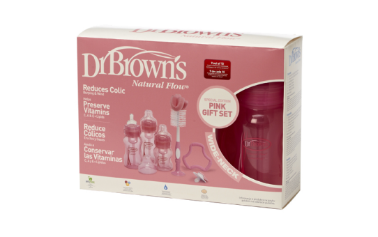 Набор бутылочек Dr.Brown's c широким горлышком, розовый, 3 шт.
